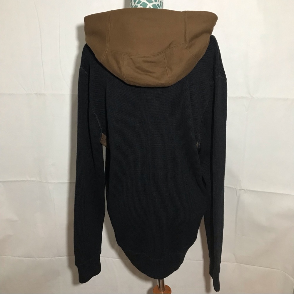 Carbon 2 Cobalt Brand Mens Black and Brown Hooded Sweater Size XL - Picture 2 of 5